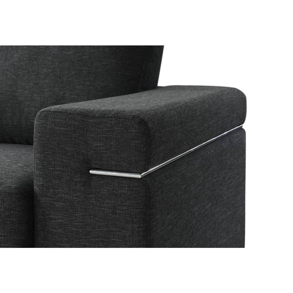 Gianna Black Linen Fabric Sofa. Picture 3