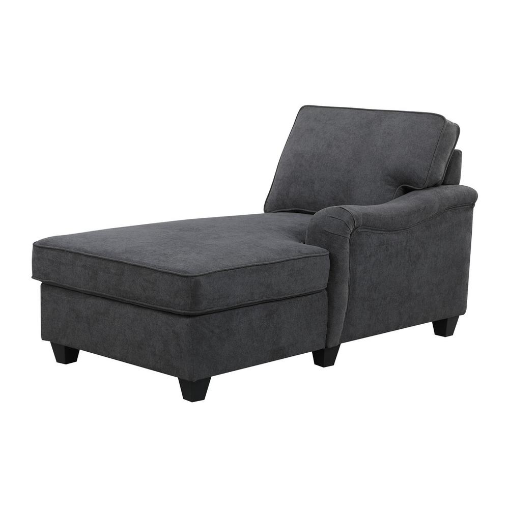 Leo Dark Gray Woven 3Pc Sectional Sofa Chaise. Picture 3