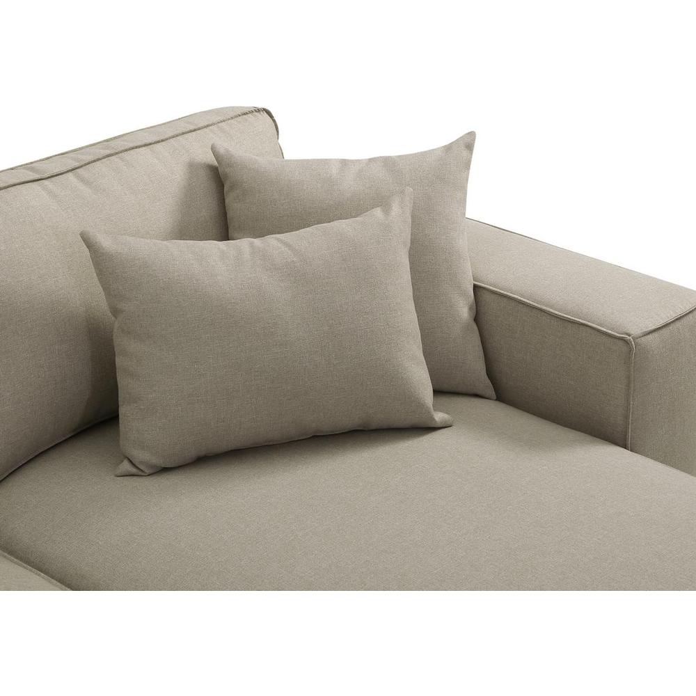 LILOLA Ermont Sofa with Reversible Chaise in Beige Linen. Picture 5