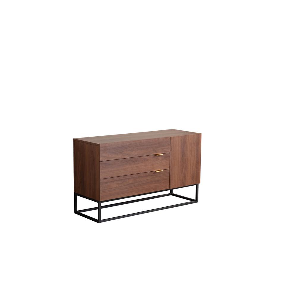 Roscoe Walnut Brown Wood TV Stand Console Table. Picture 1