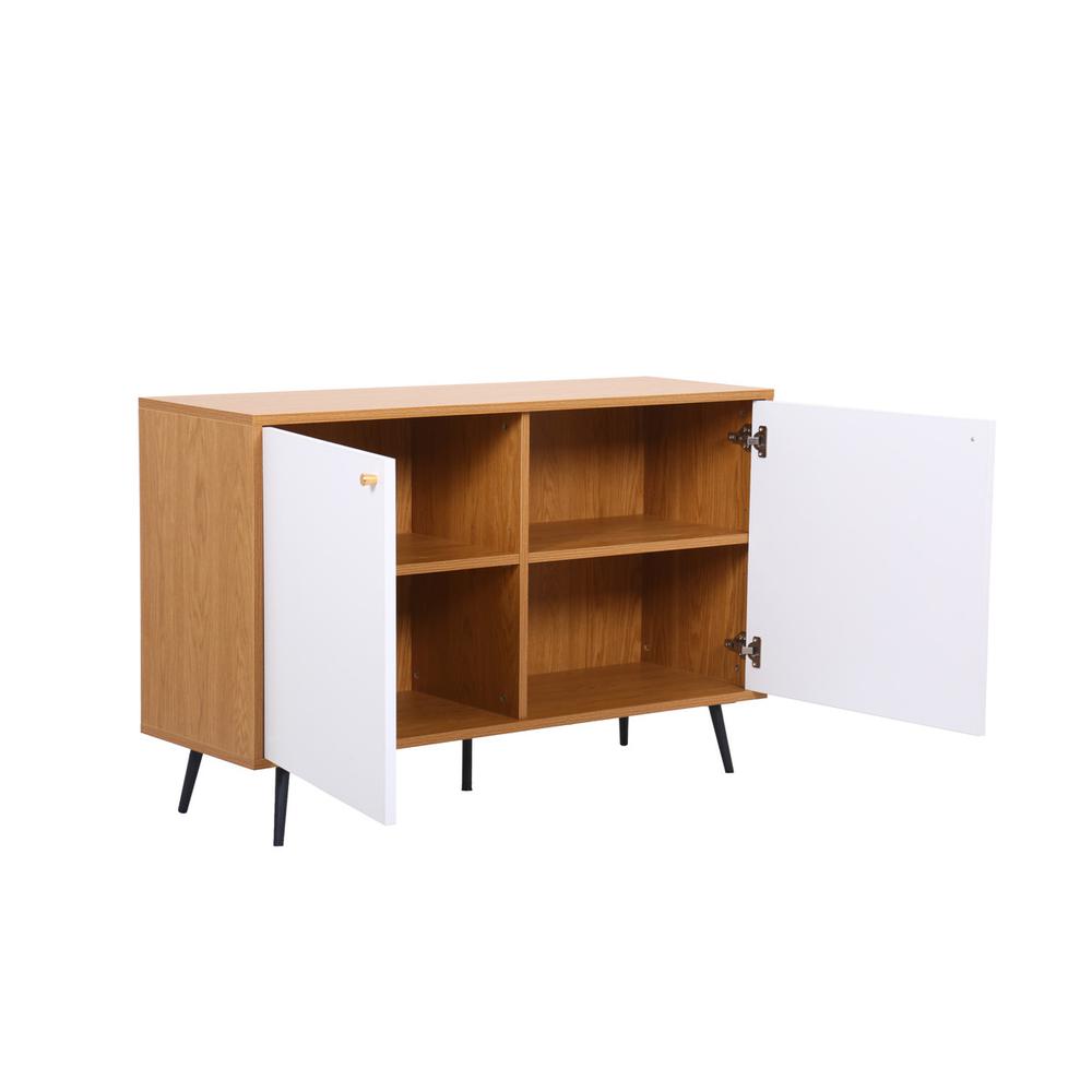 Carlotta Light Brown and White Storage Console Cabinet Table. Picture 5
