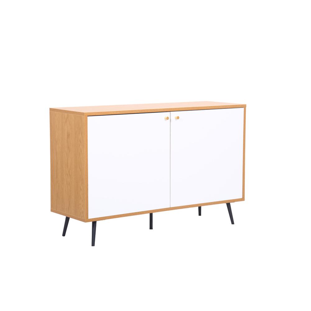 Carlotta Light Brown and White Storage Console Cabinet Table. Picture 1