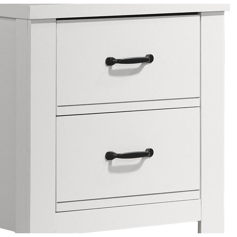Cassini White 2-Drawer Nightstand Bedside Table. Picture 2