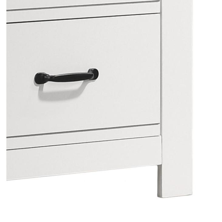 Cassini White 2-Drawer Nightstand Bedside Table. Picture 3