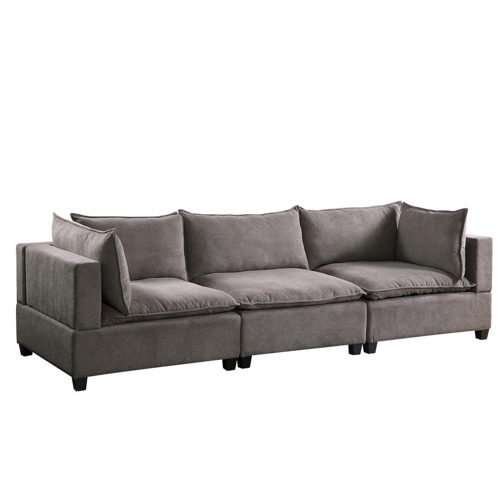 Madison Light Gray Fabric Sofa Couch. Picture 1