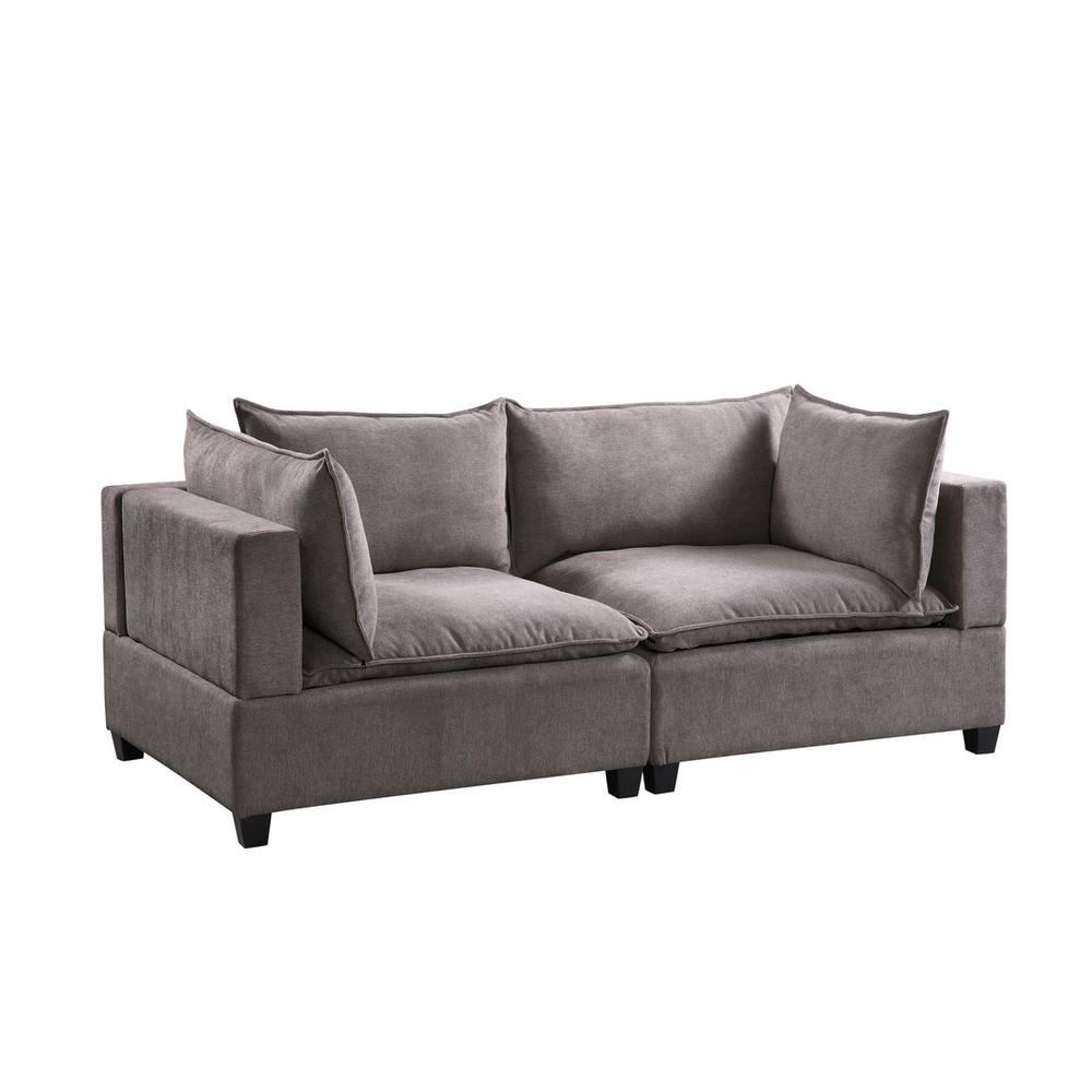 Madison Light Gray Fabric Loveseat. The main picture.
