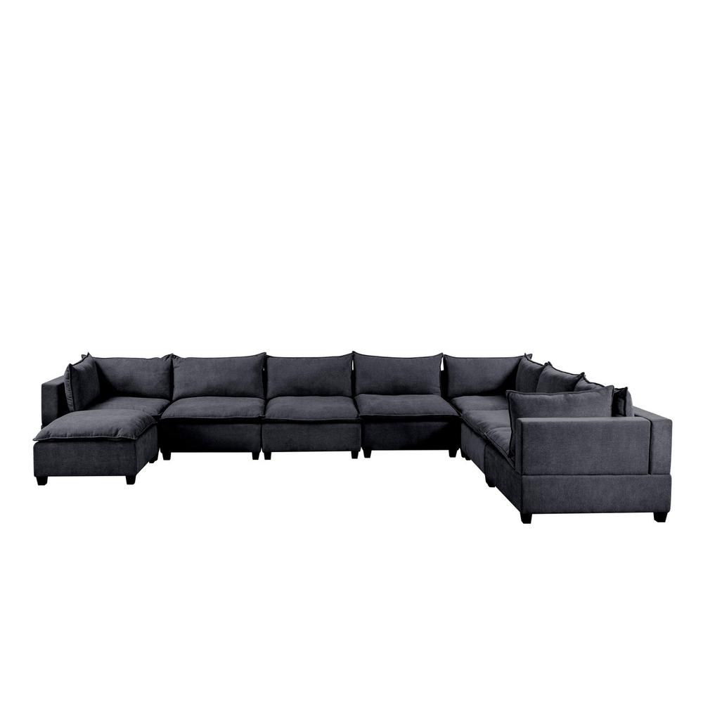 Madison Dark Gray Fabric 8 Piece Modular Sectional Sofa Chaise. Picture 3