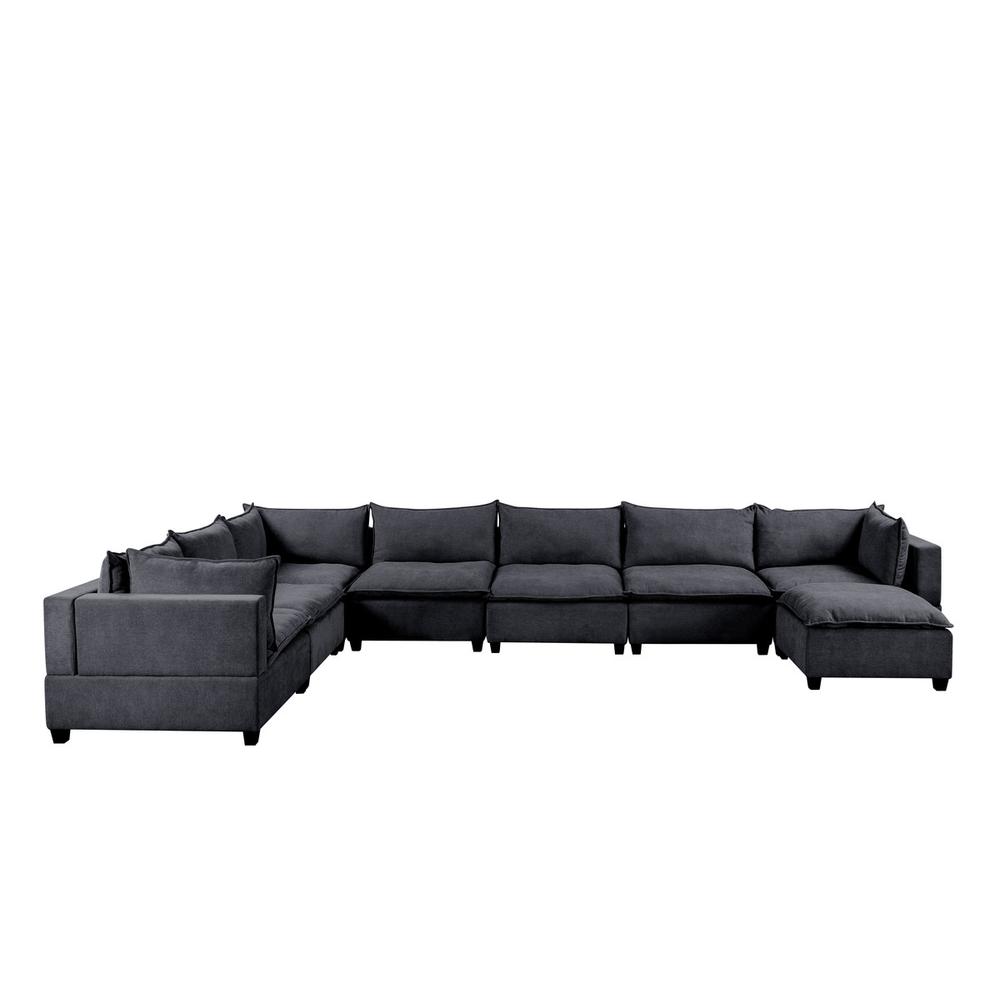 Madison Dark Gray Fabric 8 Piece Modular Sectional Sofa Chaise. Picture 4