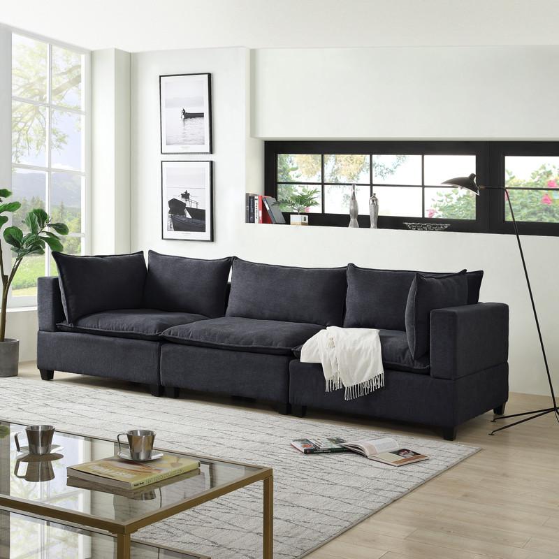 Madison Dark Gray Fabric Sofa Couch. Picture 2