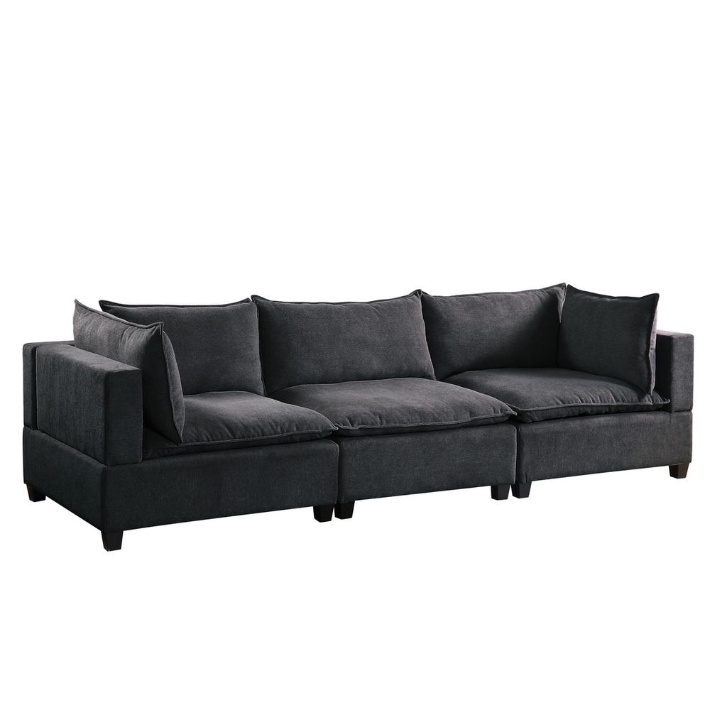 Madison Dark Gray Fabric Sofa Couch. Picture 1