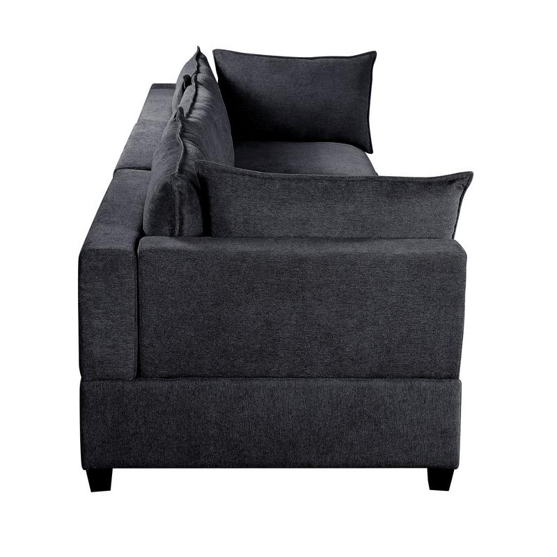 Madison Dark Gray Fabric Sofa Couch. Picture 4