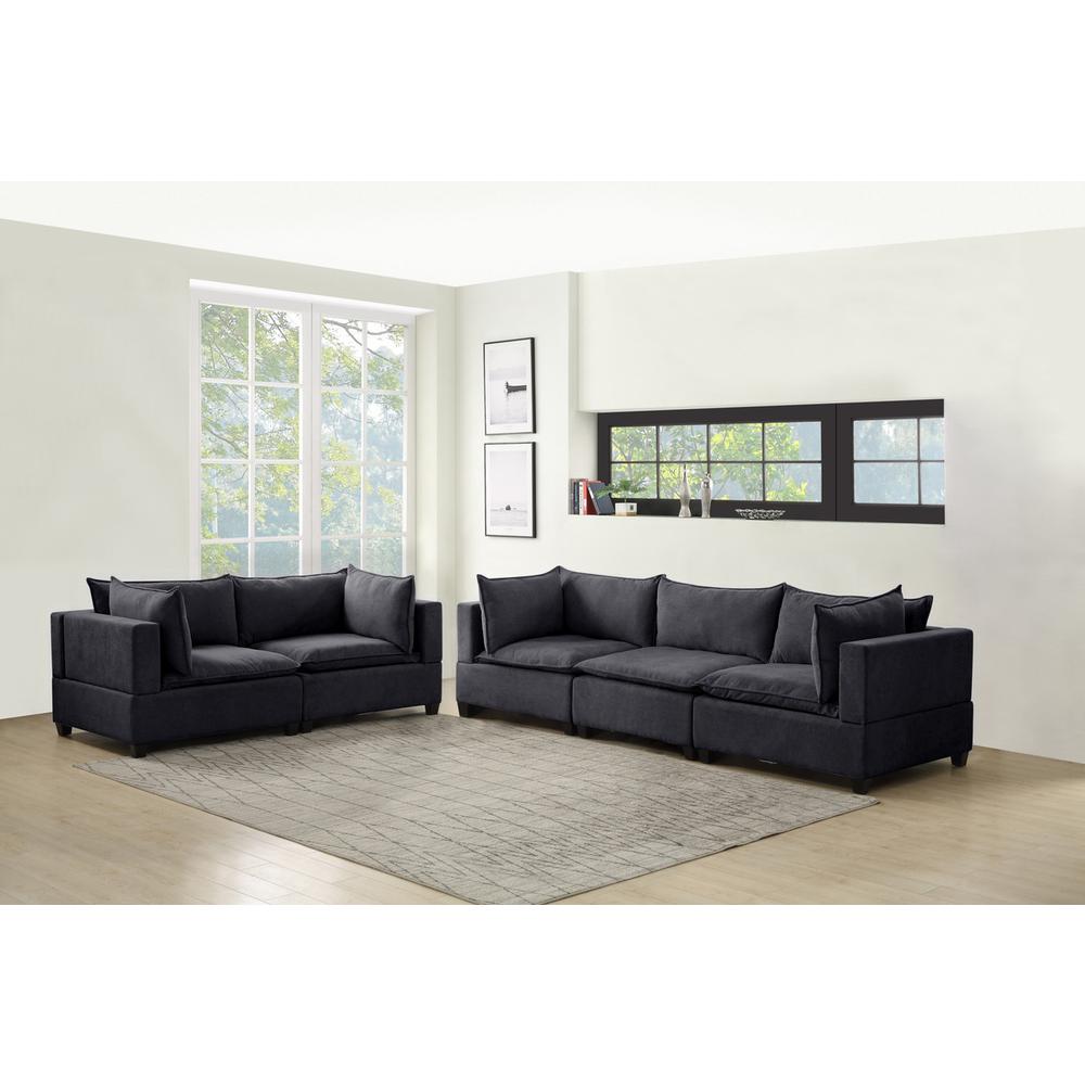 Madison Dark Gray Fabric Sofa Loveseat Living Room Set. Picture 2