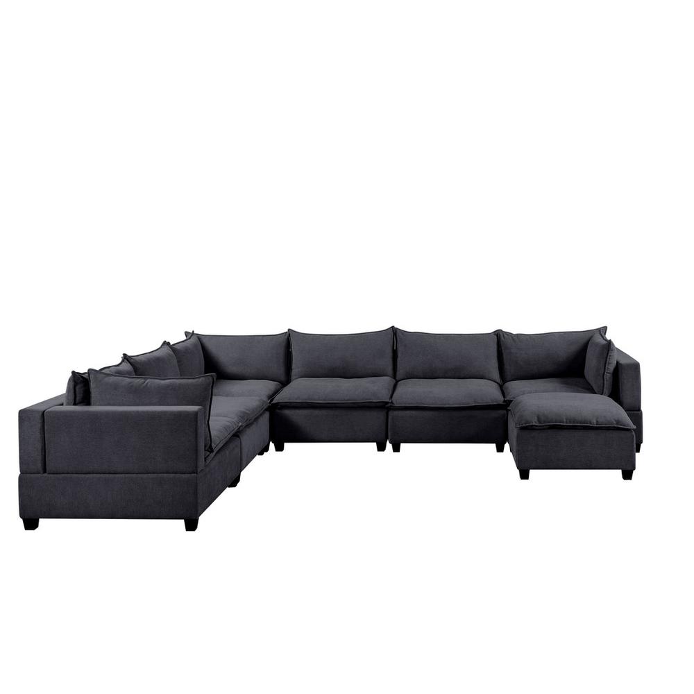 Madison Dark Gray Fabric 7 Piece Modular Sectional Sofa Chaise. Picture 5