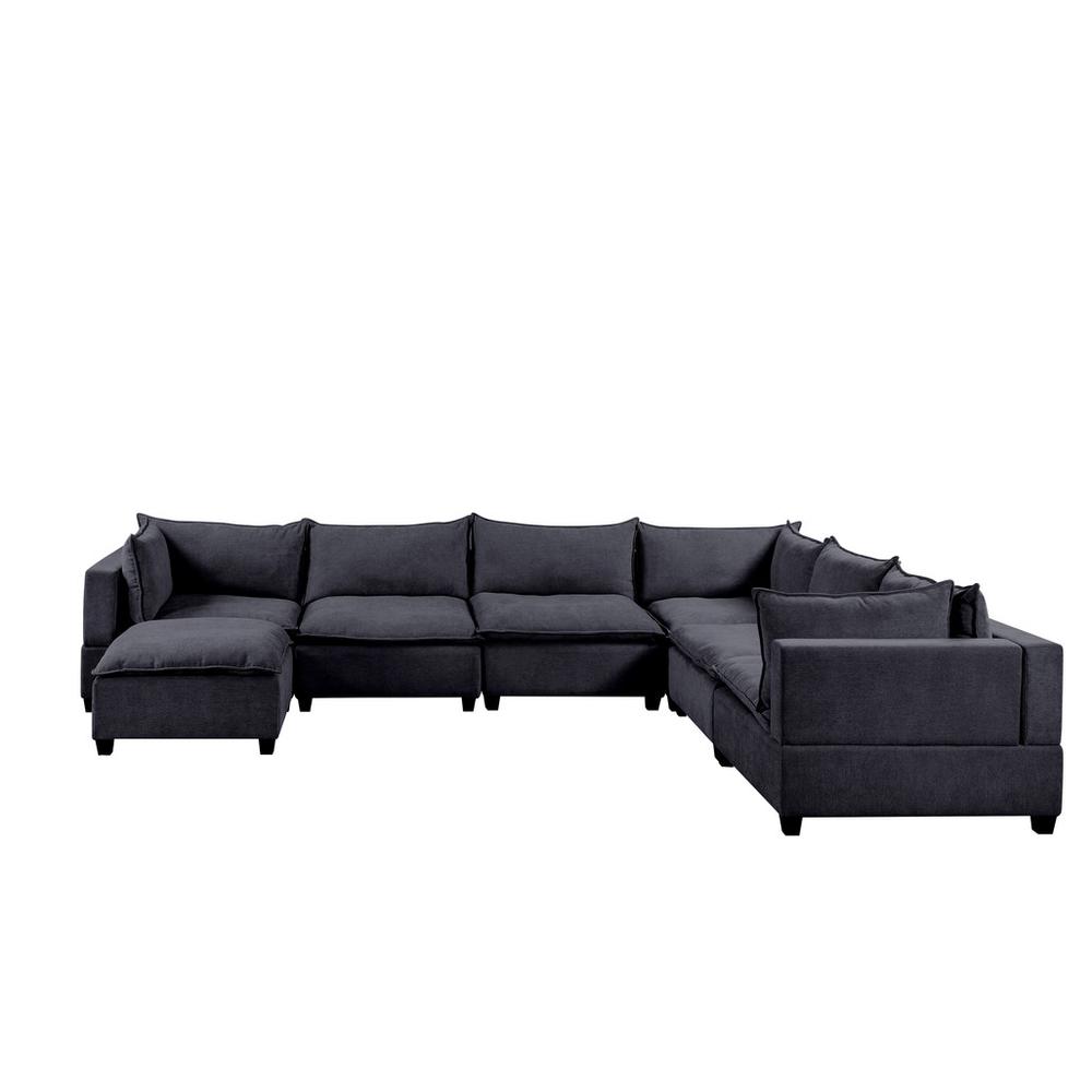 Madison Dark Gray Fabric 7 Piece Modular Sectional Sofa Chaise. Picture 4