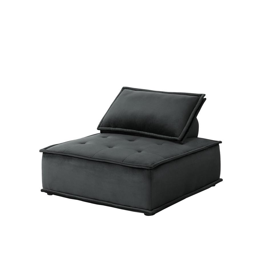 Anna Black Velvet Set of 2 Armless Lounge Chair. Picture 4