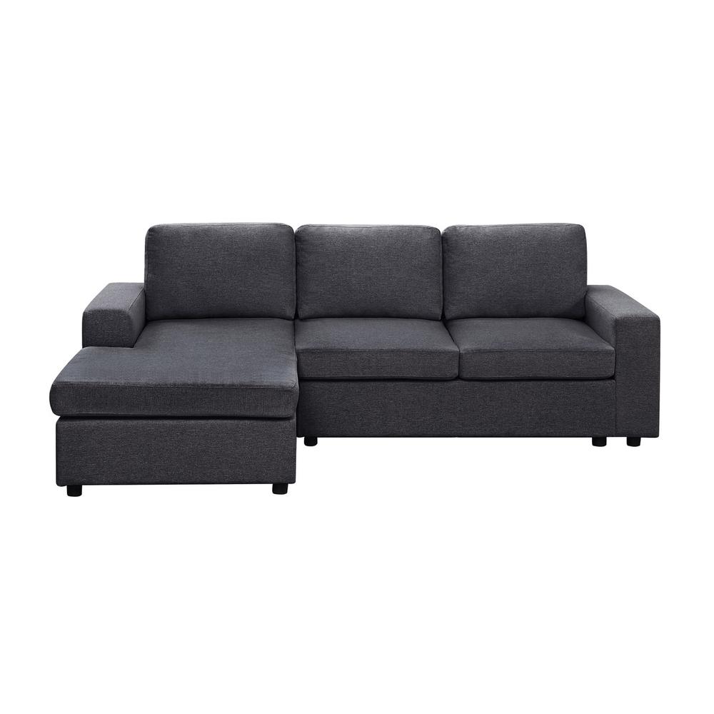 Aurelle Sofa with Reversible Chaise in Dark Gray Linen. Picture 2