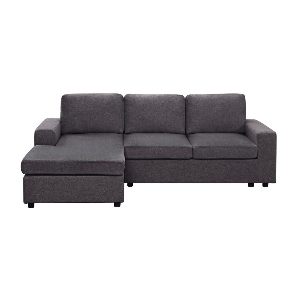 LILOLA Newlyn Sofa with Reversible Chaise in Dark Gray Linen. Picture 2