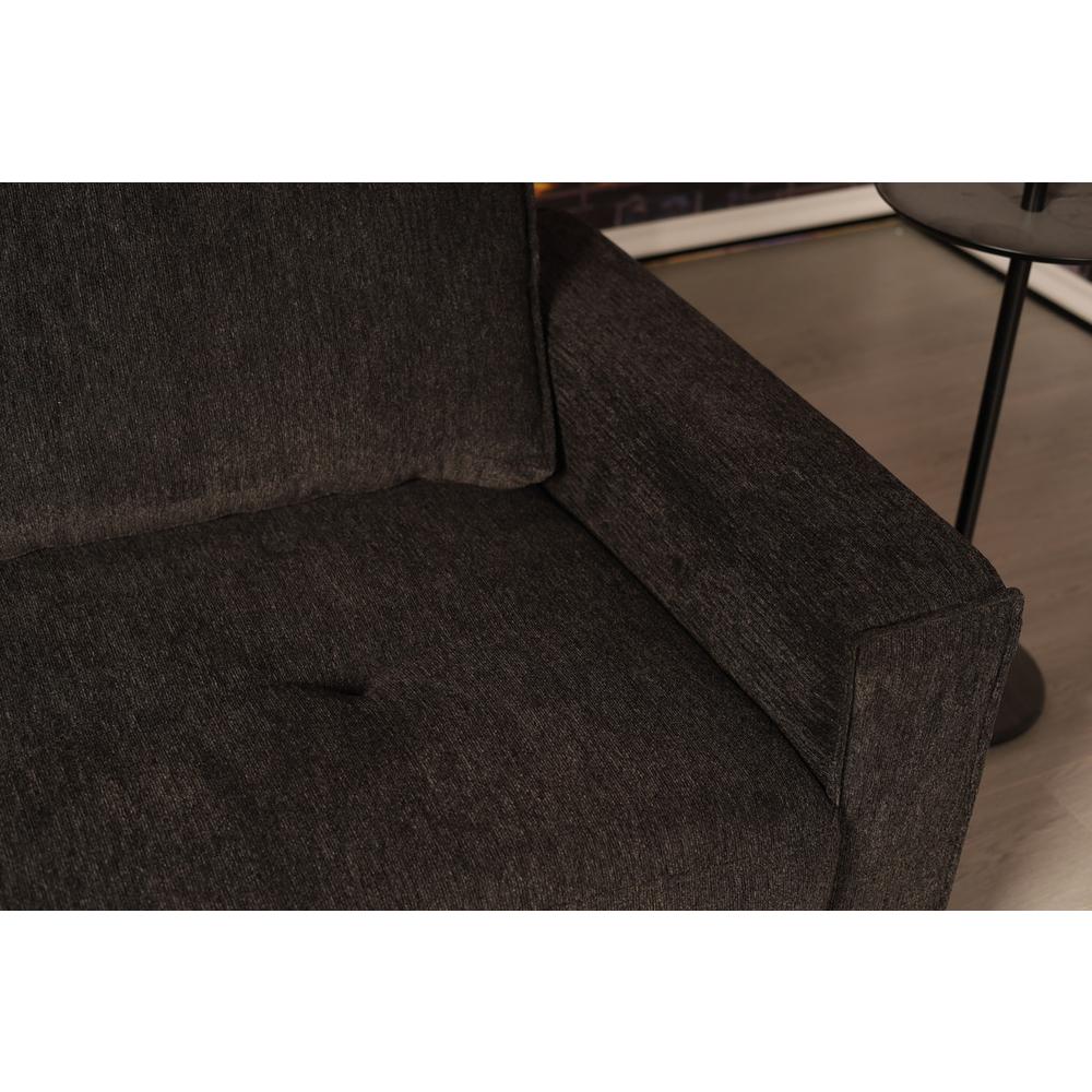 Polaris Black Chenille 125"W Reversible Sectional Sofa. Picture 3