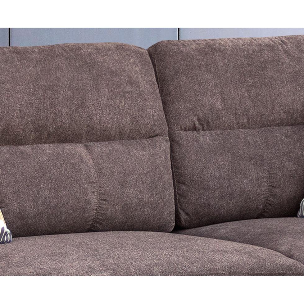 Dark Brown Sectional Sofa with Right Facing Chaise, Ottoman, and 2 Pillows. Picture 3