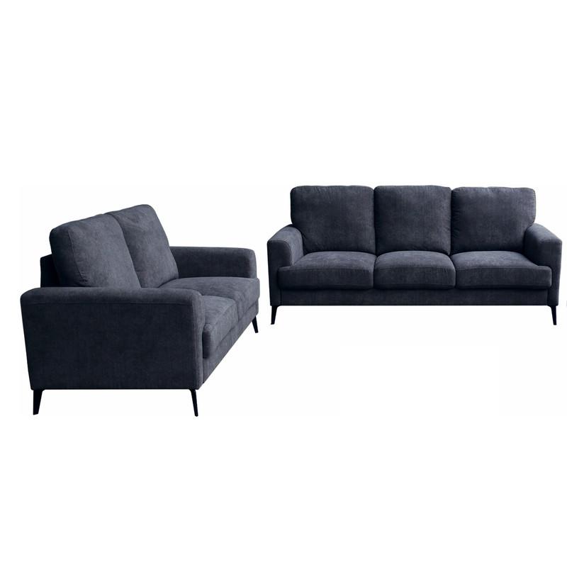 Black Fabric Sofa Loveseat Living Room Set. Picture 4