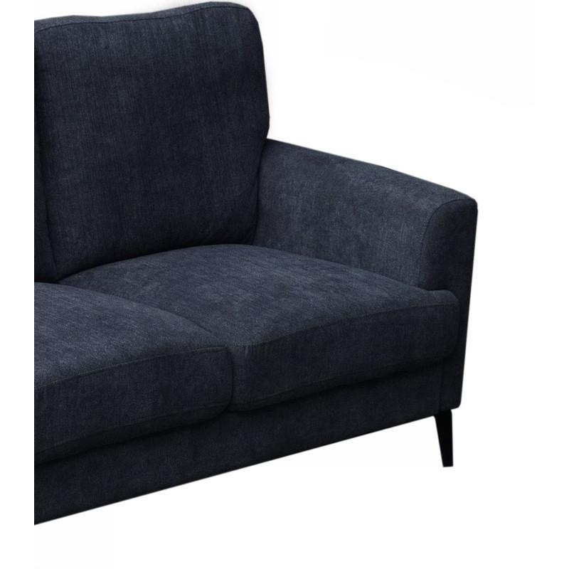 Black Fabric Sofa with Black Metal Legs. Picture 2