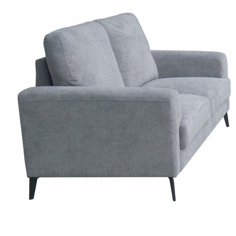 Gray Fabric Loveseat with Black Metal Legs. Picture 3