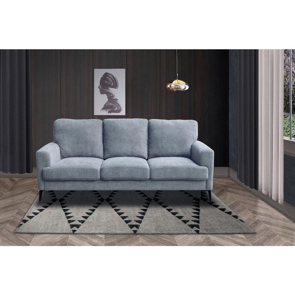 Gray Fabric Sofa with Black Metal Legs. Picture 4
