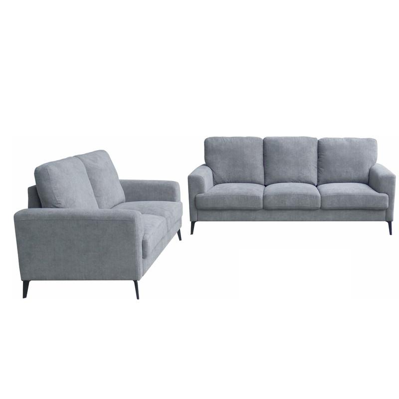 Gray Fabric Sofa Loveseat Living Room Set. Picture 4