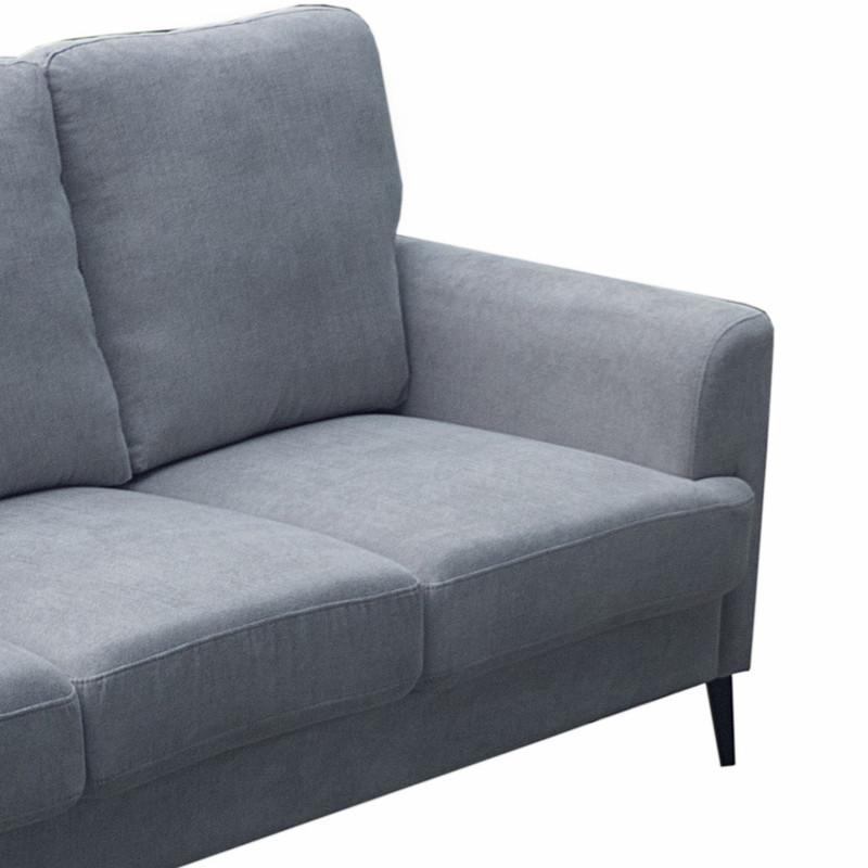 Gray Fabric Sofa with Black Metal Legs. Picture 2