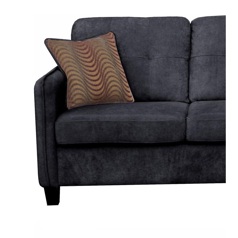 Black Velvet 6-Seater Sectional Sofa. Picture 5