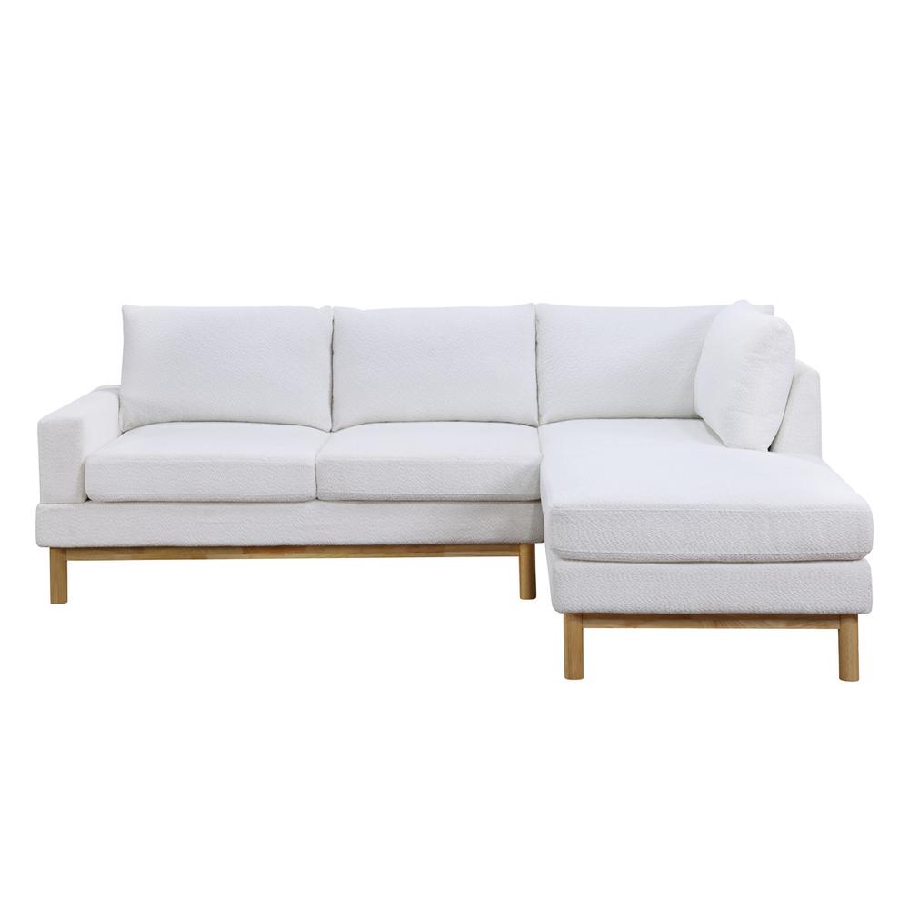 Anisa White Sherpa Sectional Sofa with Right-Facing Chaise. Picture 2