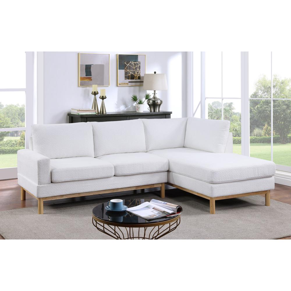 Anisa White Sherpa Sectional Sofa with Right-Facing Chaise. Picture 3