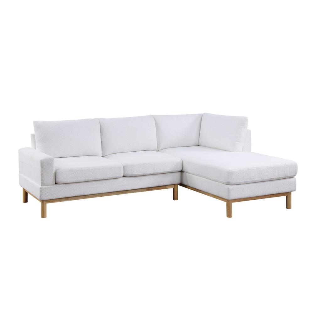 Anisa White Sherpa Sectional Sofa with Right-Facing Chaise. Picture 1