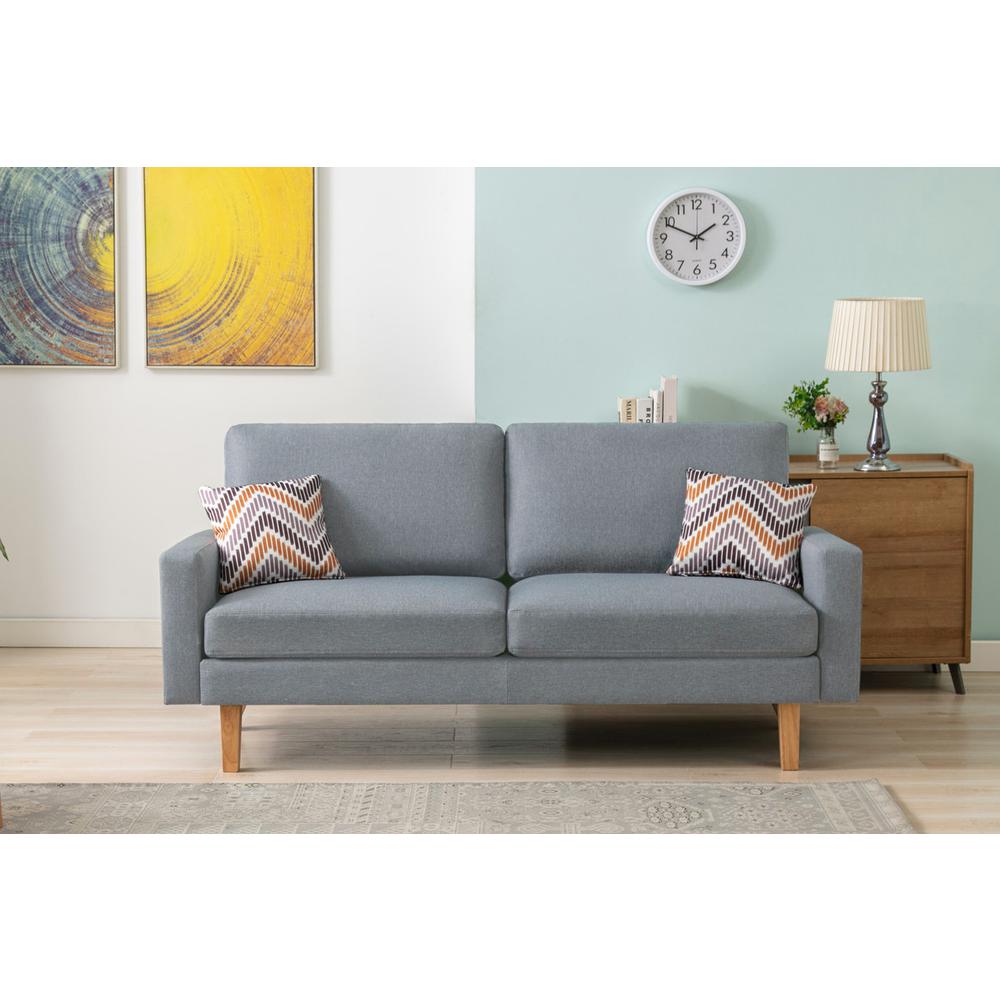Bahamas Gray Linen Sofa with 2 Throw Pillows. Picture 1