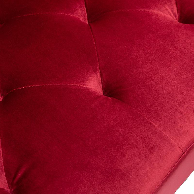 Piper Jujube Red Velvet Sofa Bed with Ottoman and 2 Accent Pillows. Picture 9