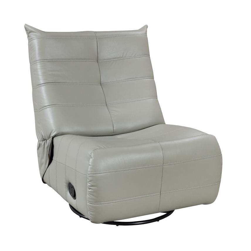 Georgena Green-Gray PU Leather Swivel Glider Recliner. Picture 1