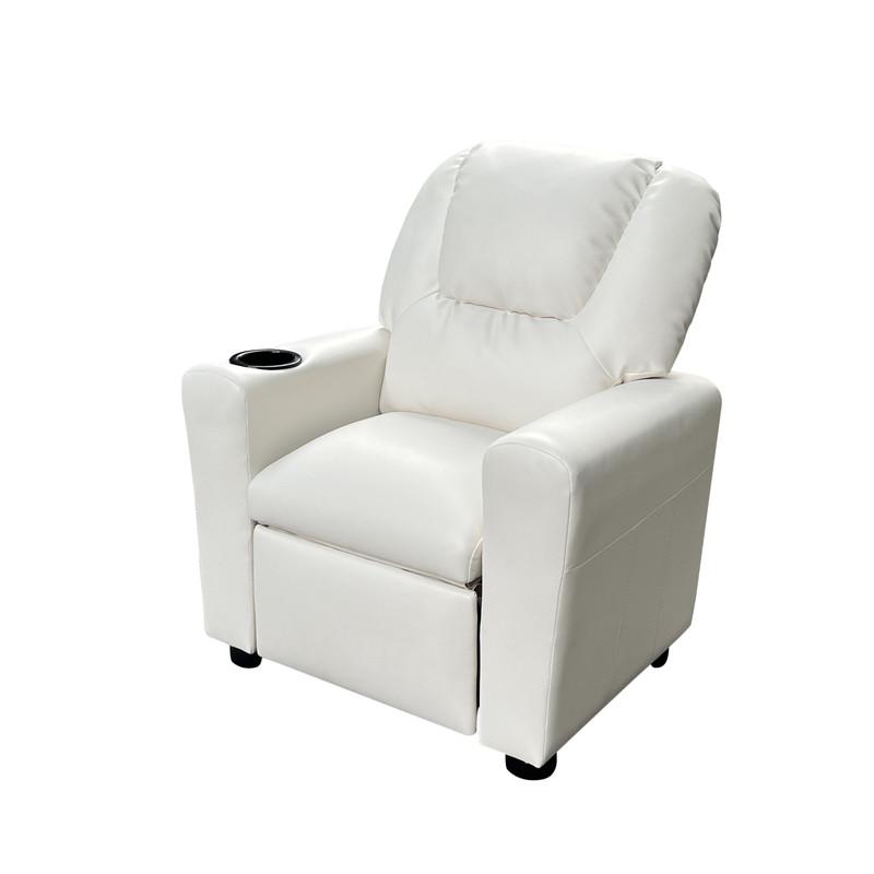 Marisa White PU Leather Kids Recliner Chair. Picture 2
