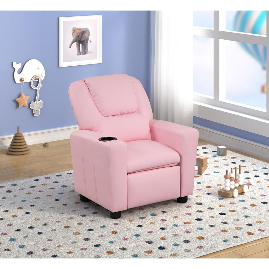 Marisa Pink PU Leather Kids Recliner Chair. Picture 3