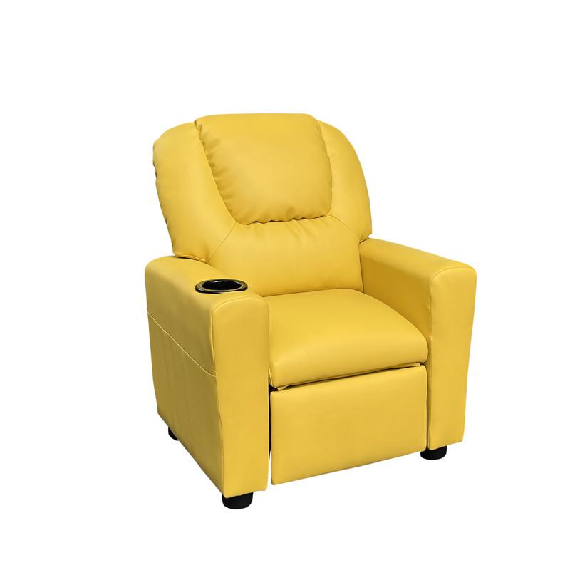 Marisa Yellow PU Leather Kids Recliner Chair. Picture 2