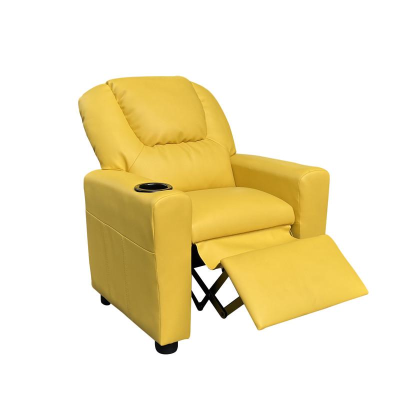 Marisa Yellow PU Leather Kids Recliner Chair. Picture 1