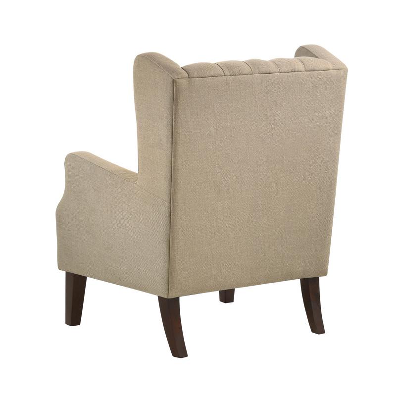 Irwin Beige Linen Button Tufted Wingback Chair. Picture 3