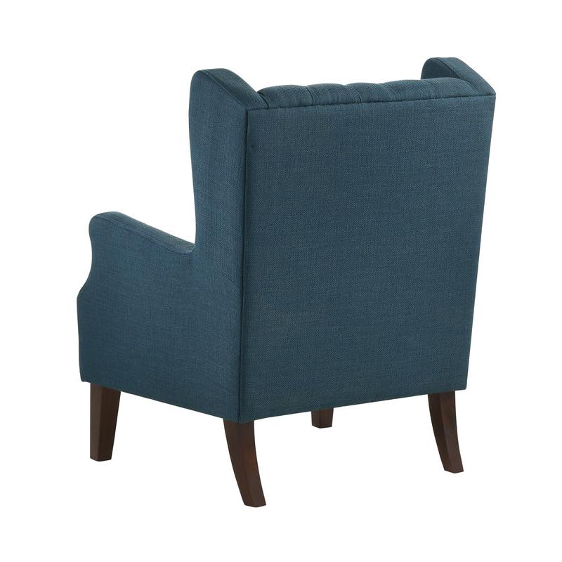 Irwin Blue Linen Button Tufted Wingback Chair. Picture 2