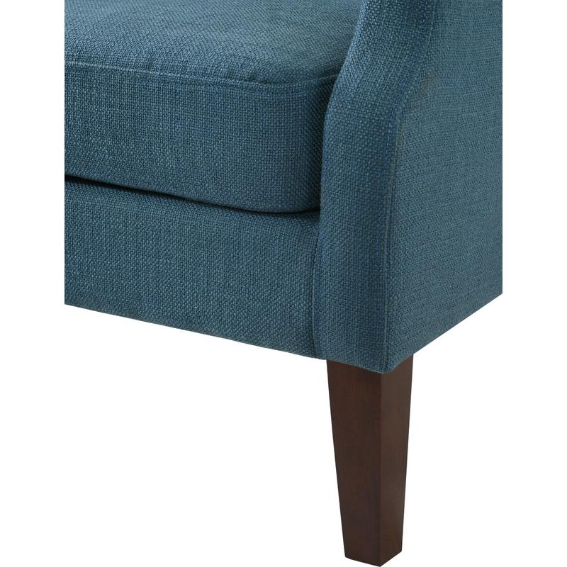 Irwin Blue Linen Button Tufted Wingback Chair. Picture 5