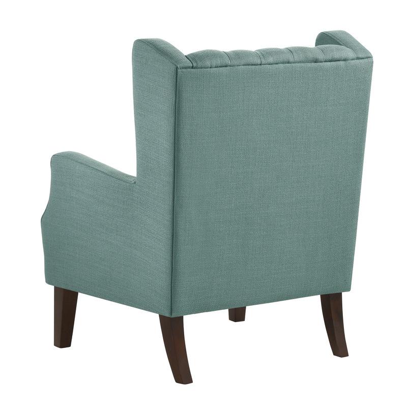 Irwin Teal Linen Button Tufted Wingback Chair. Picture 3