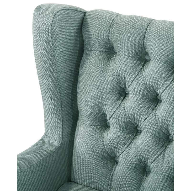 Irwin Teal Linen Button Tufted Wingback Chair. Picture 4
