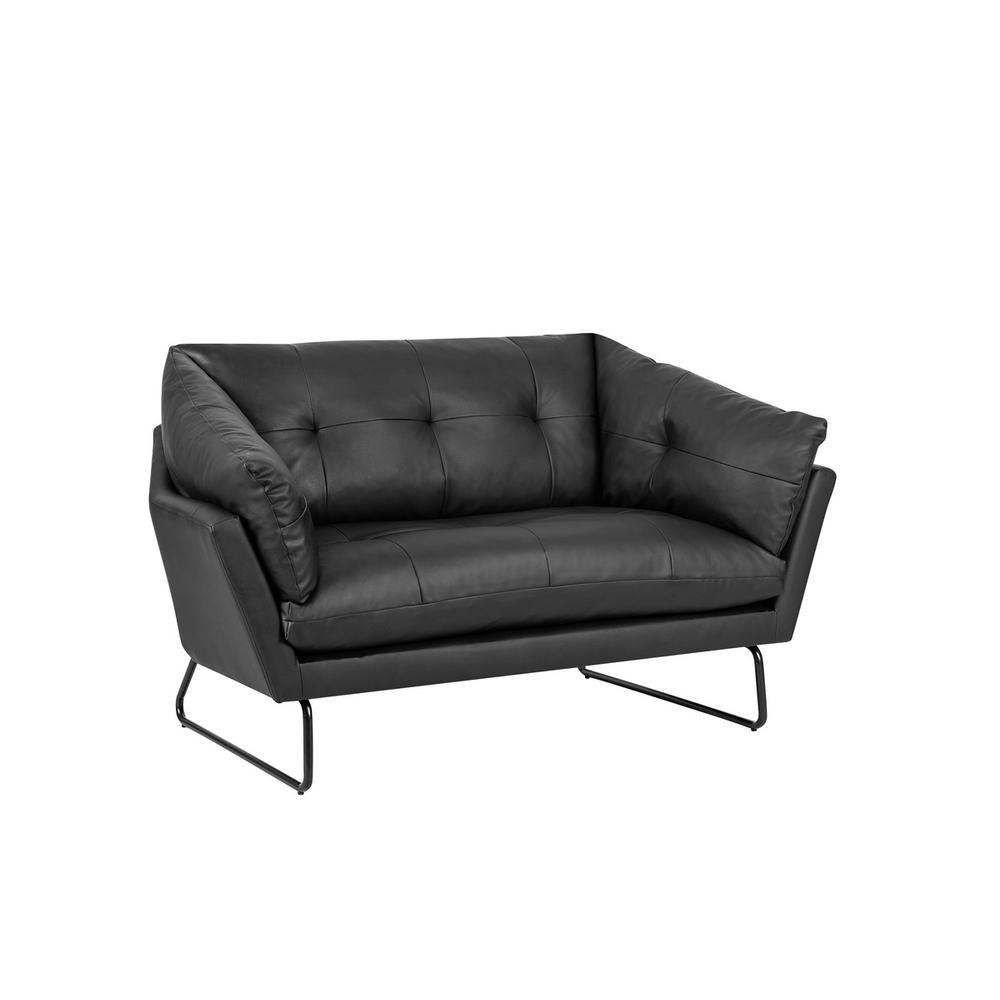 Karla Black PU Leather Contemporary Loveseat and Ottoman. Picture 4