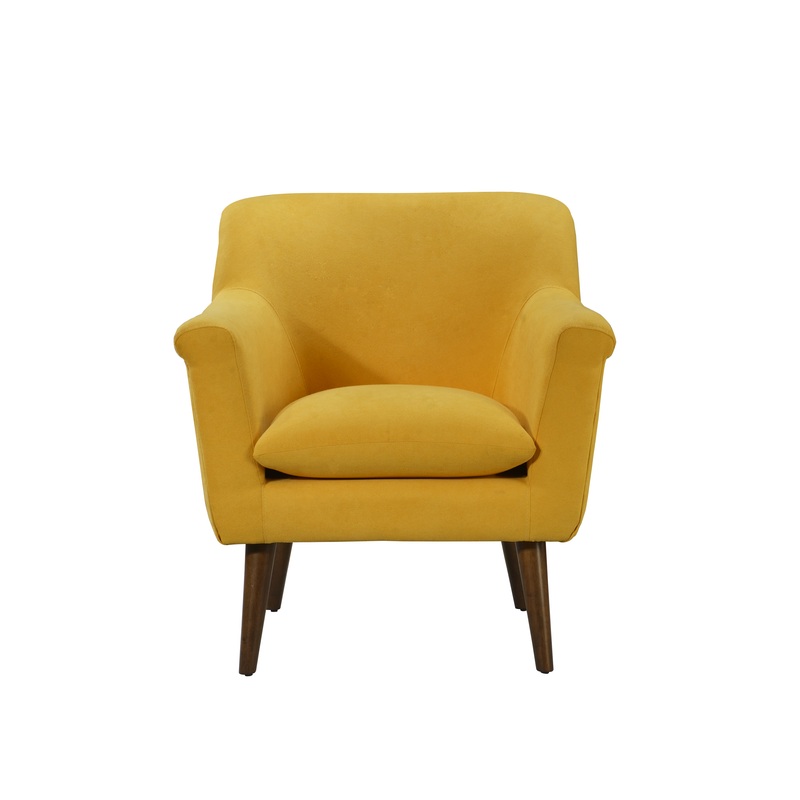 Shelby Yellow Woven Fabric Armchair. Picture 3