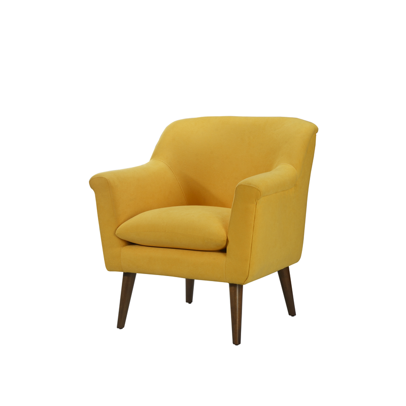 Shelby Yellow Woven Fabric Armchair. The main picture.