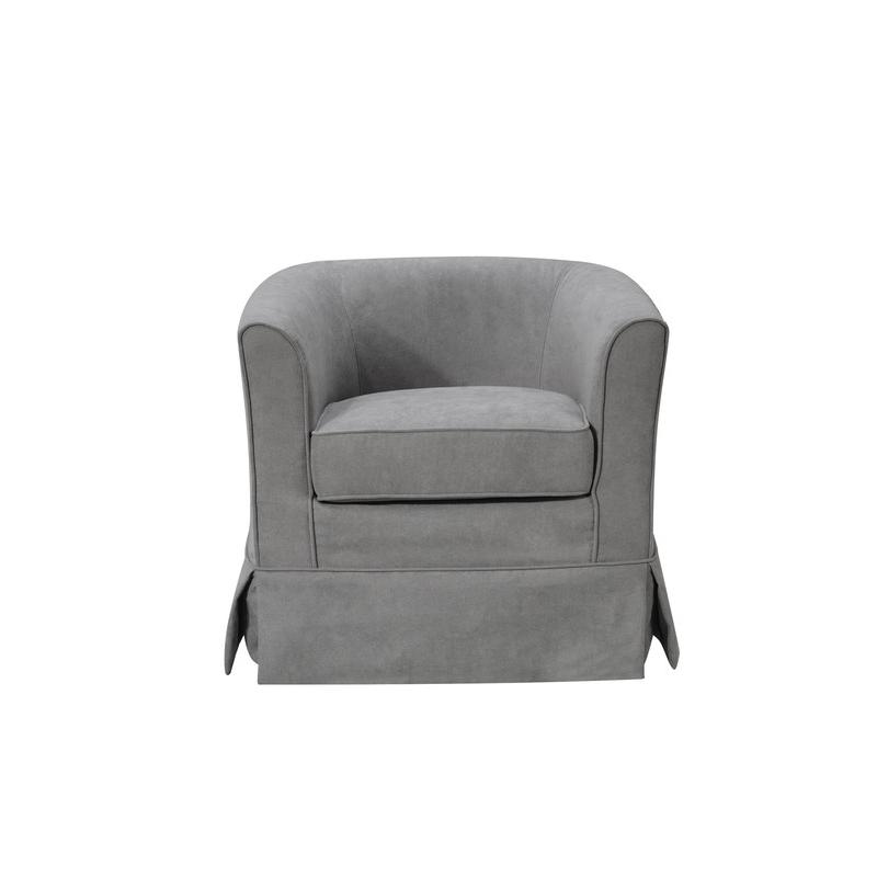 Tucker Steel Gray Woven Fabric Swivel Barrel Chair. Picture 2