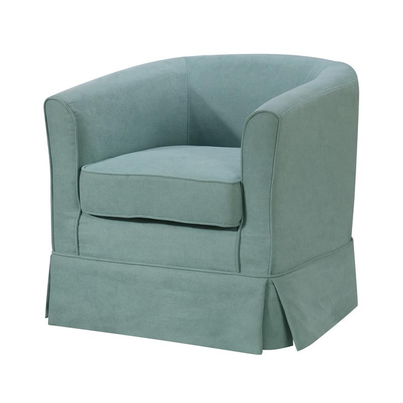 Tucker Aquamarine Teal Woven Fabric Swivel Barrel Chair. Picture 1